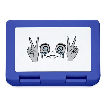 Female Victory Hand Signal Girl - Lunchbox - royal blue - Front