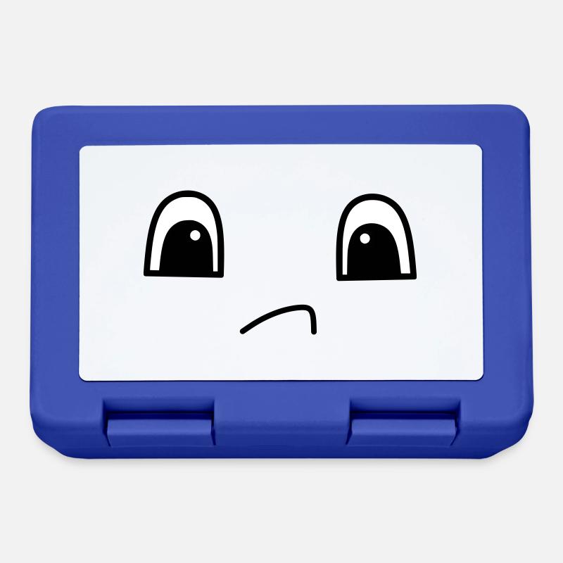Cute sad face - Lunchbox - royal blue