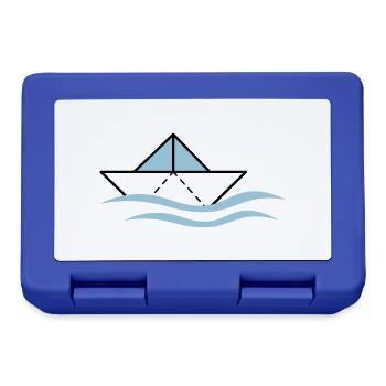 Bateau de papier sur les ondes - Boîte à goûter - bleu royal - Devant