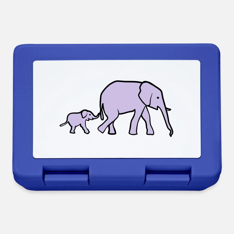 Elephant mother and baby - Boîte à goûter - bleu royal