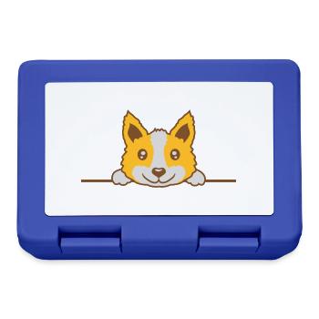 Dog looking behind the wall - Lunchbox - royal blue - Front
