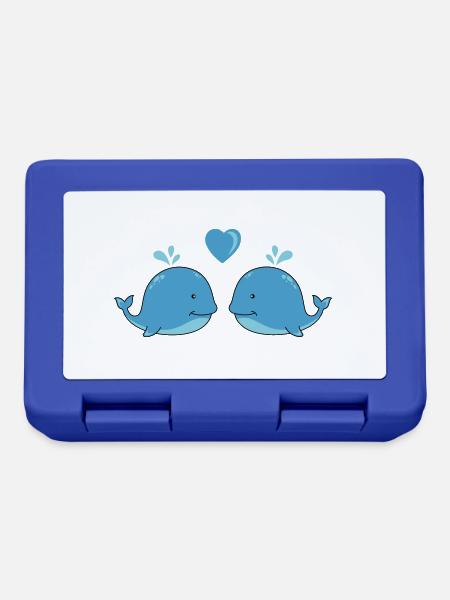 Baleines amoureuses - Boîte à goûter - bleu royal