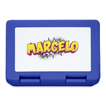 Marcelo Benutzerdefinierter Name Comic-Stil Pop-Art, - Brotdose - Royalblau - Vorne