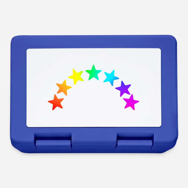 Colorful Stars - Rainbow Gradient - Lunchbox - royal blue