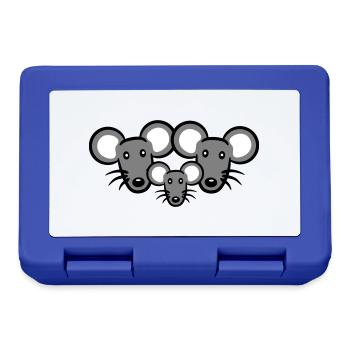 3 Mice Family Child Mom Dad Parents Row Cute - Lunchbox - royal blue - Front