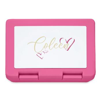 Coleen Nom Prénom Calligraphie Coeur - Boîte à goûter - rose - Devant