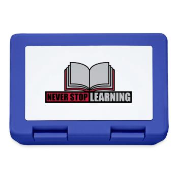 never stop learning Zitat - Brotdose - Royalblau - Vorne