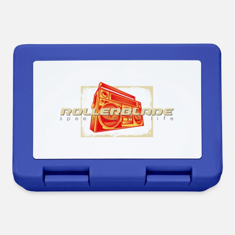 80s Ghetto Blaster Rollerblader - Lunchbox - royal blue