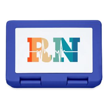 Retro Heartbeat registered nurse - Lunchbox - royal blue - Front