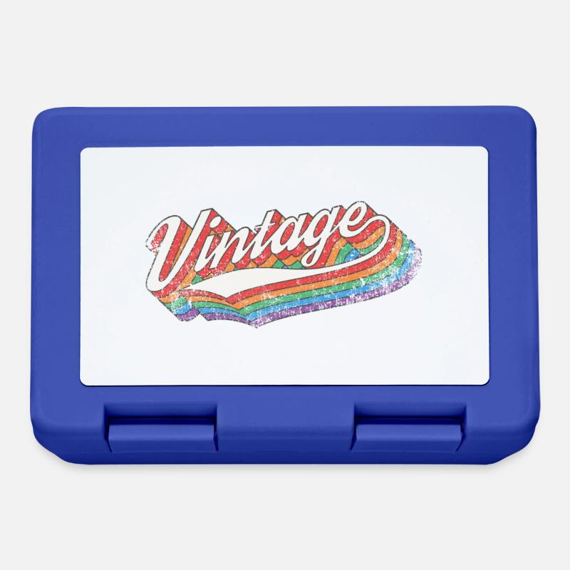 Vintage usé - Boîte à goûter - bleu royal