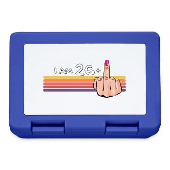Ich bin 26 + 1 Mittelfinger-Shirt Ich bin 26 plus, - Brotdose - Royalblau - Vorne