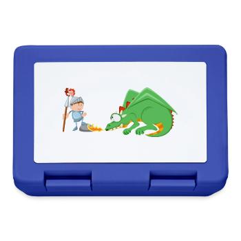 Ritter und Drache - Brotdose - Royalblau - Vorne