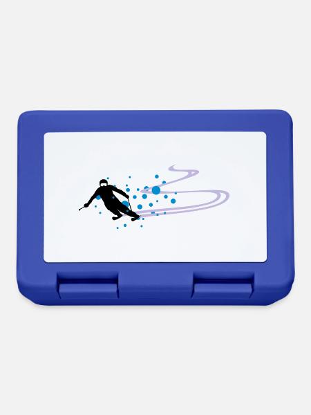 Sport - Skifahrer - Brotdose - Royalblau