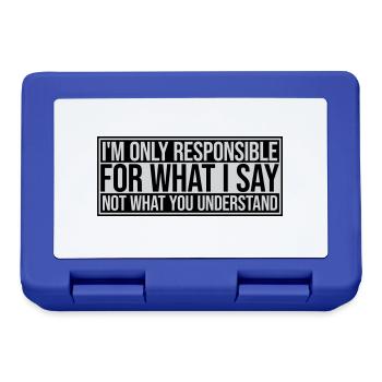 what I say quote - Lunchbox - royal blue - Front