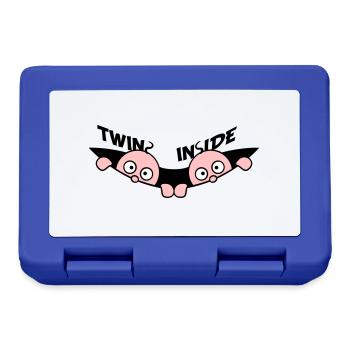 Twins Inside Twins 2 Babies Pregnant Belly - Lunchbox - royal blue - Front