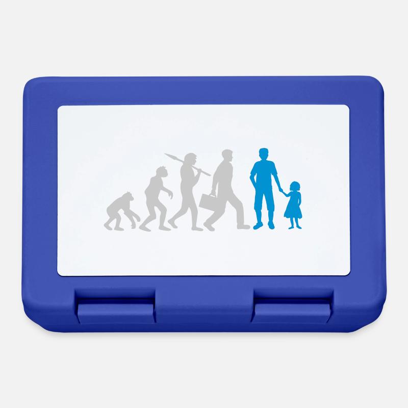 Evolution Papa Tochter Kind - Brotdose - Royalblau