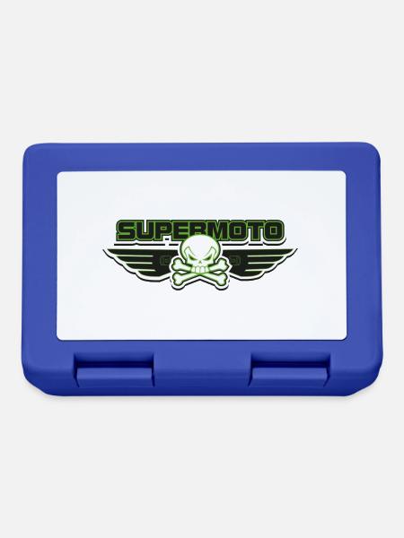 SUPER MOTO Piraten grün - Brotdose - Royalblau