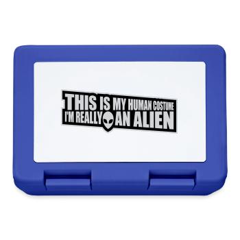 human costume alien Zitat - Brotdose - Royalblau - Vorne
