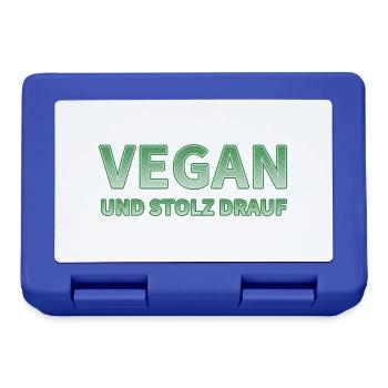 Vegan und stolz drauf-Druck - Brotdose - Royalblau - Vorne