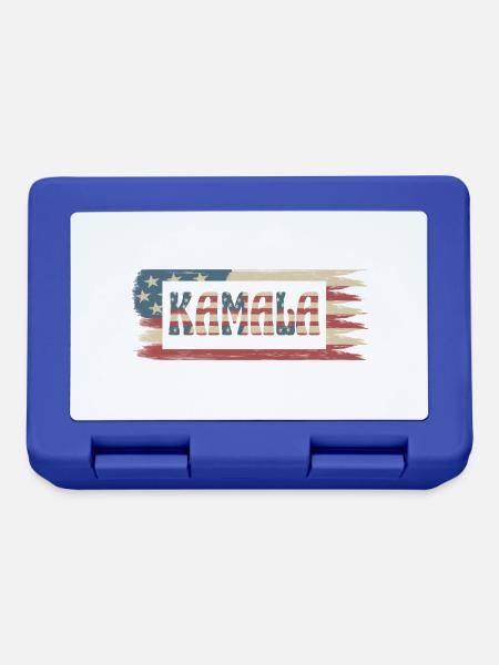 Kamala Harris president amerikanische Flagge retro - Brotdose - Royalblau
