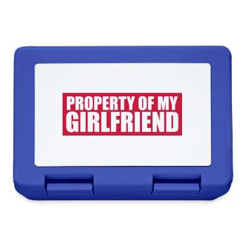 shield warning caution note property of my girl - Lunchbox - royal blue - Front