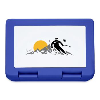 Winter - Skifahrer Berge - Brotdose - Royalblau - Vorne