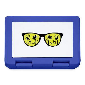 brille palmen music - Brotdose - Royalblau - Vorne
