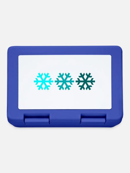 Three snowflakes - Lunchbox - royal blue