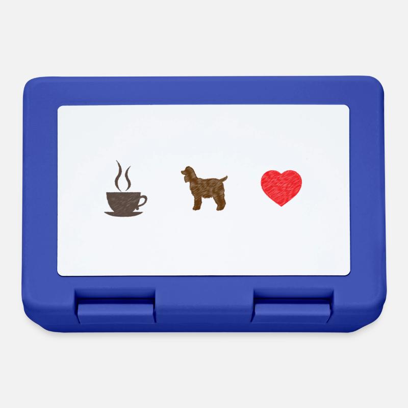 Chien / Cocker café + Cocker = - Boîte à goûter - bleu royal