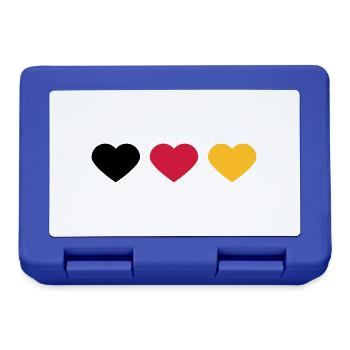 3 Coeurs Allemagne Couleurs du drapeau Amour allemand - Boîte à goûter - bleu royal - Devant