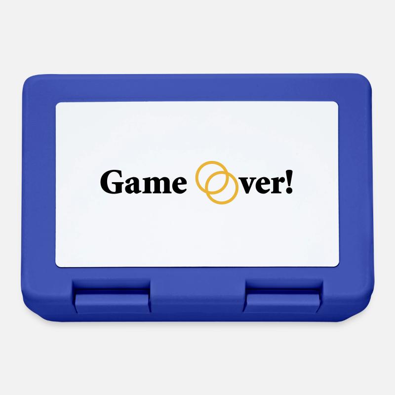 Game over Wedding Couple Bride Groom Wedding Ring - Lunchbox - royal blue