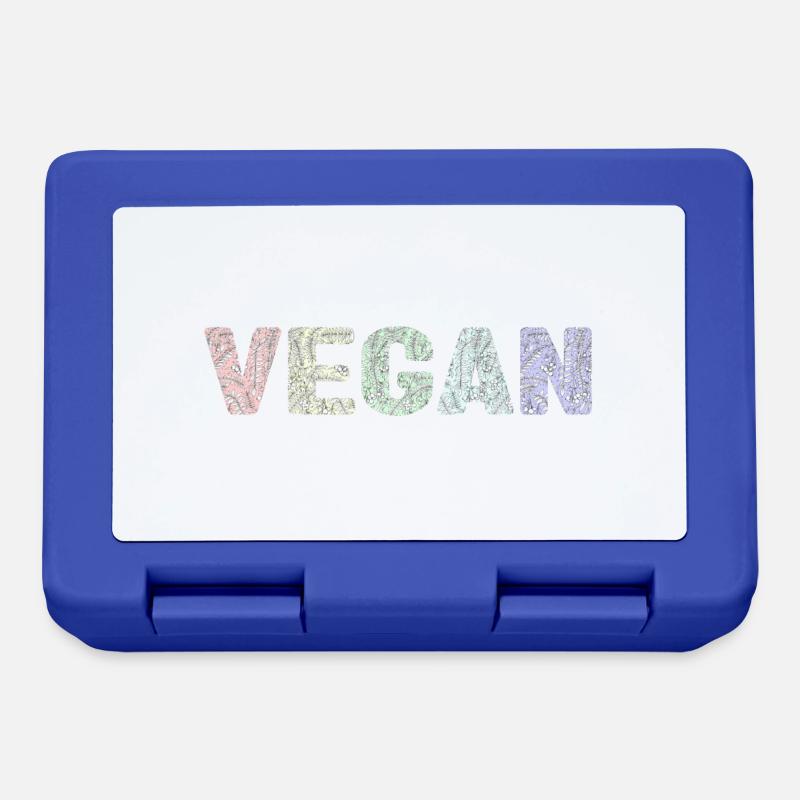 Vegan - botanical pattern - pastels - Boîte à goûter - bleu royal
