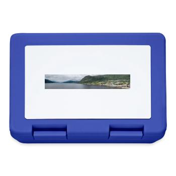 Nordfjordeid Panorama view from harbor Norway - Lunchbox - royal blue - Front