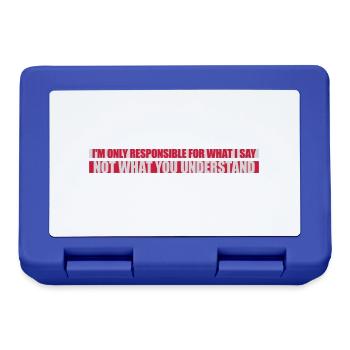 what I say quote - Lunchbox - royal blue - Front