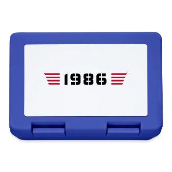 Année de naissance Anniversaire Né en - Fabriqué en 1986 - Boîte à goûter - bleu royal - Devant