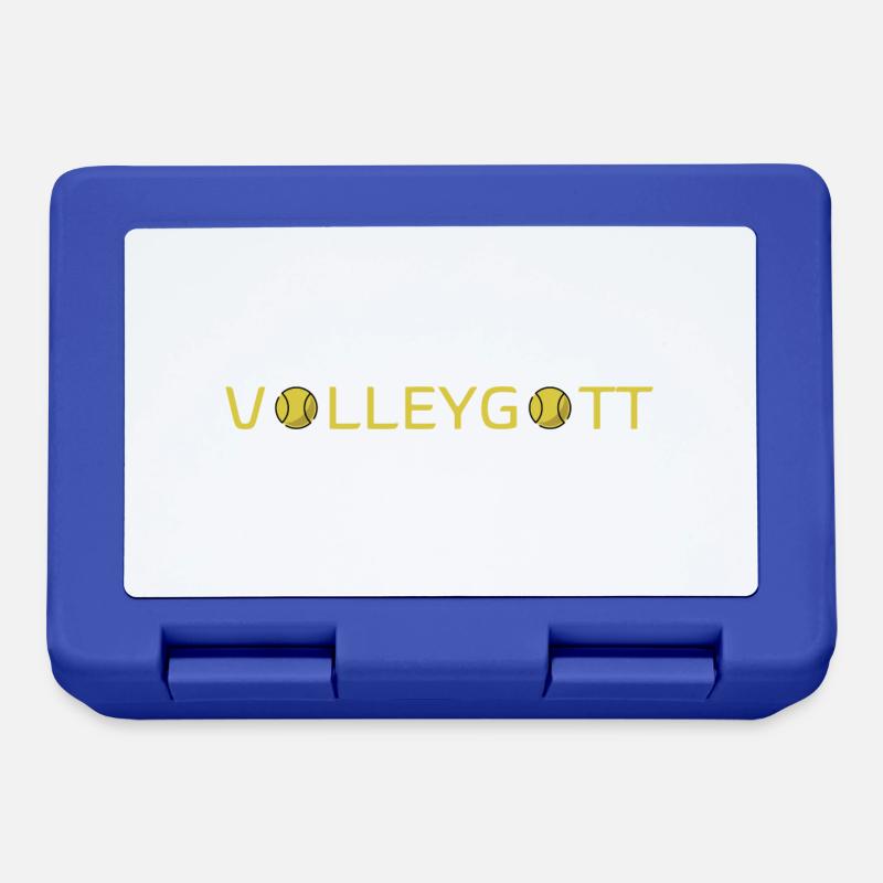 Volleygott Ball gelb - Brotdose - Royalblau