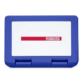fearless Text Quote Design - Lunchbox - royal blue - Front