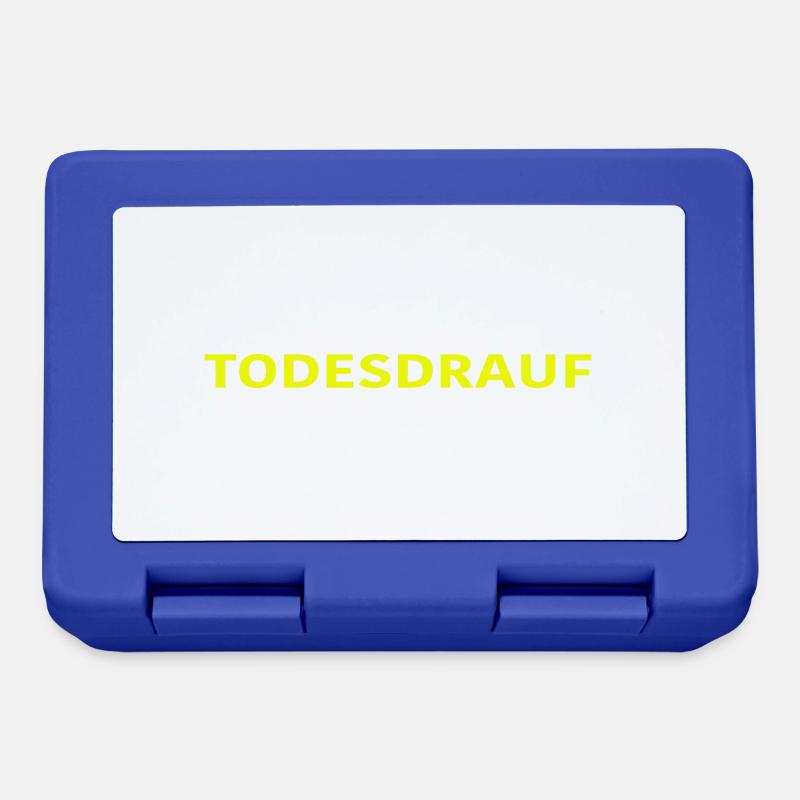 TODESDRAUF in Gelb von EMMEUNDAMPFE - Brotdose - Royalblau