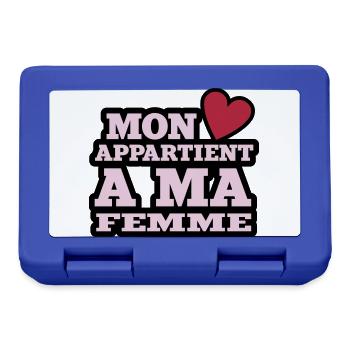 mon coeur appartient à ma femme - Boîte à goûter - bleu royal - Devant