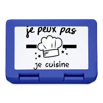 je peux pas je cuisine, toque,chef - Boîte à goûter - bleu royal - Devant