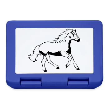cheval - Boîte à goûter - bleu royal - Devant
