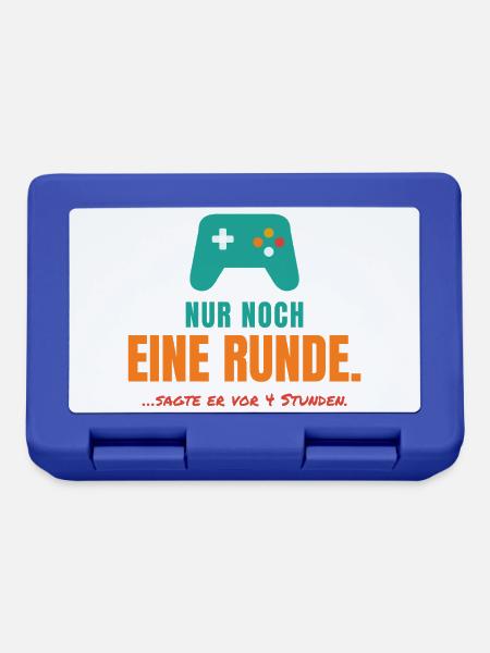 Nur noch eine Runde – Gamer Spruch - Brotdose - Royalblau