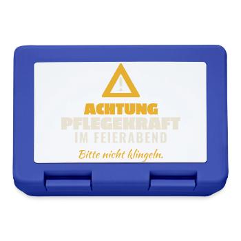 Achtung Pflegekraft Feierabend - Brotdose - Royalblau - Vorne