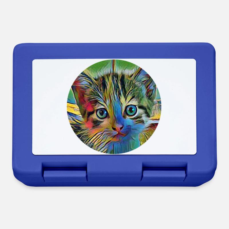 cat - Lunchbox - royal blue
