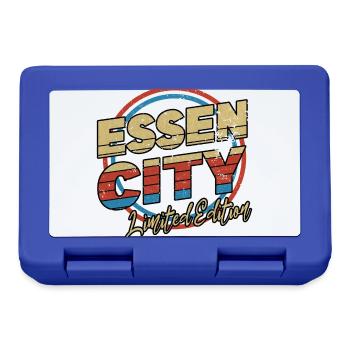 Essen Deutschland Stadt Schrift 80er Stil - Brotdose - Royalblau - Vorne