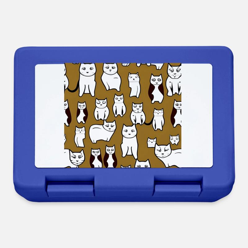 Cat Lover Pattern - Lunchbox - royal blue