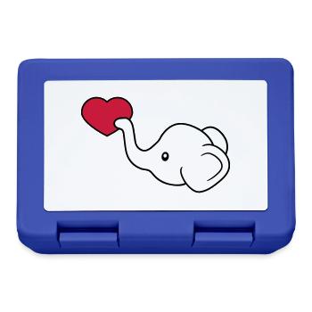 elephant head heart love give in love sitting - Lunchbox - royal blue - Front
