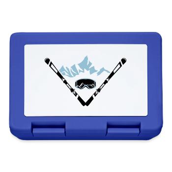 Ski, montagne et lunettes - Boîte à goûter - bleu royal - Devant