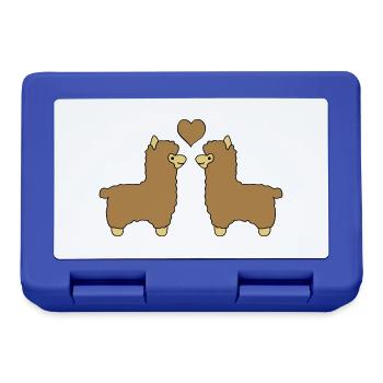 lama alpaca comic love - Brotdose - Royalblau - Vorne