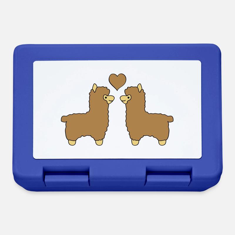 lama alpaca comic love - Brotdose - Royalblau